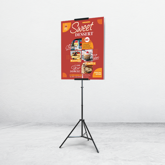 Tripod Display 40 x 60 cm - Bahan Foam Board 5mm + Sticker