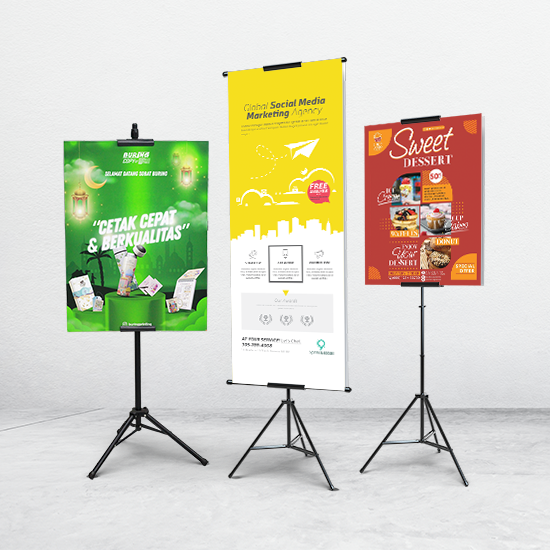 Tripod Banner 85 X 180 cm - Bahan Albatros 180gr